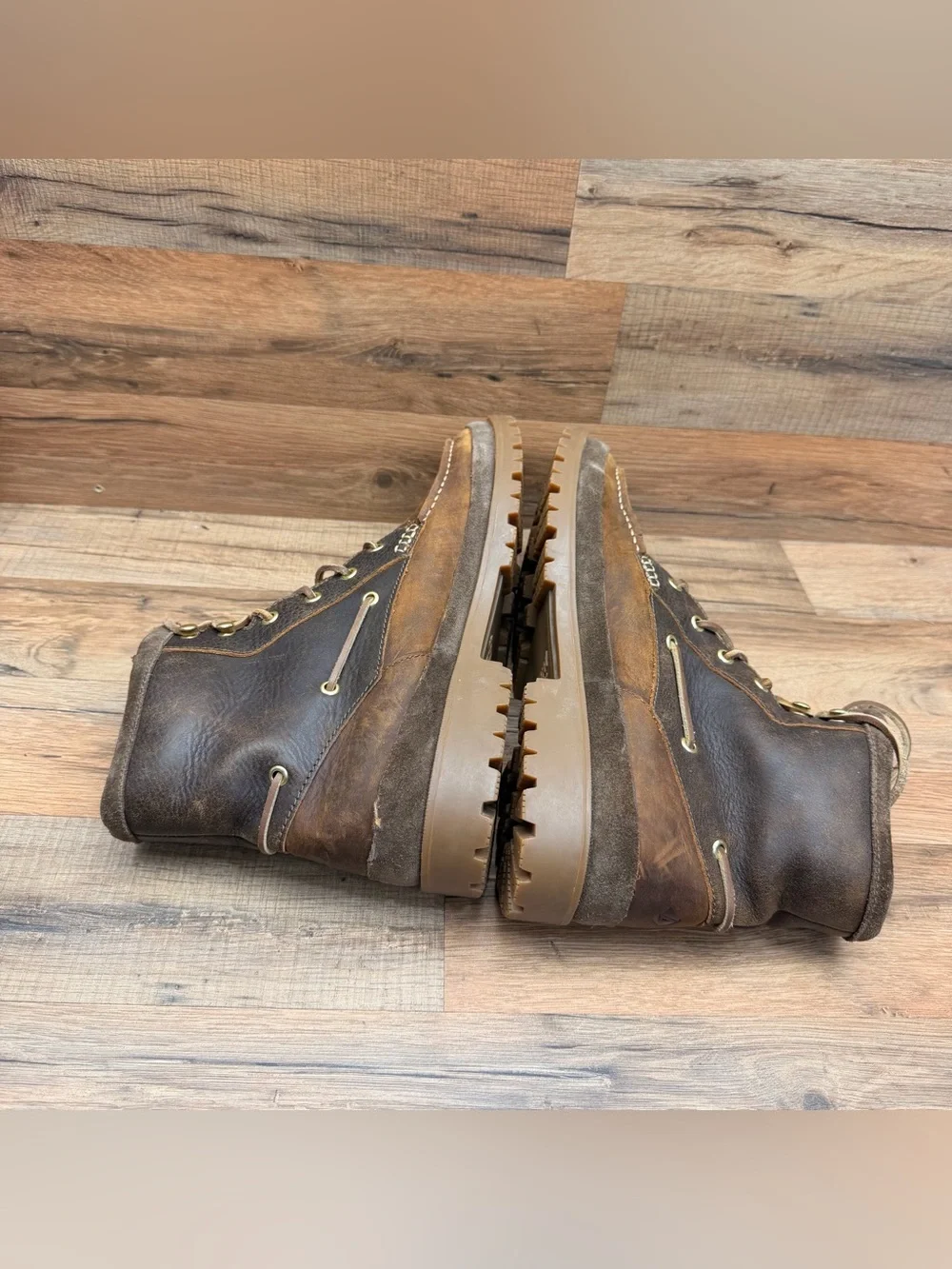 Sperry AO Lug Boots Leather Men size 11.5 Brown Waterproof chelsea ankle work 6